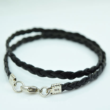Leather Double Wrap Braided Bracelet - Cloverleaf Jewelry