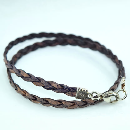 Leather Double Wrap Braided Bracelet - Cloverleaf Jewelry